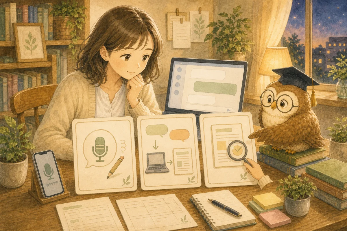 書けない日はしゃべる・整えるのはAI・事実の確認は自分、という今日のポイント