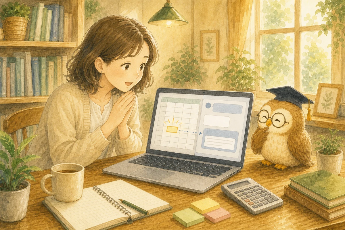 数式と入れる場所の説明が返ってきて少し驚く相談者