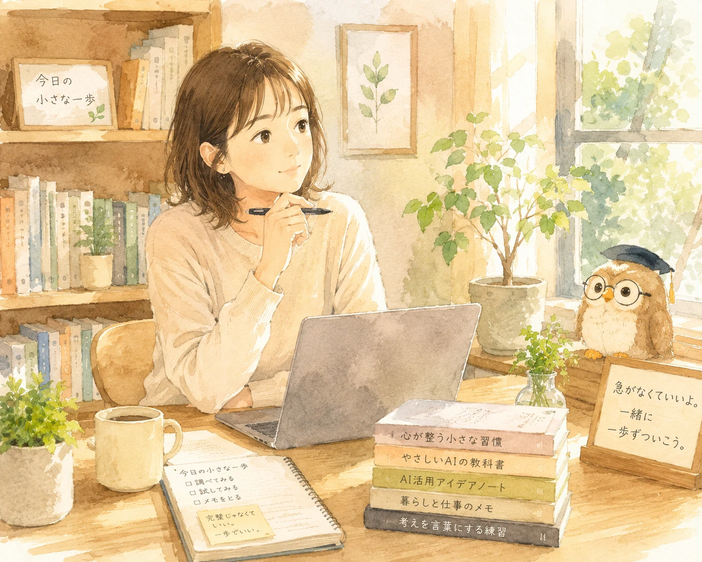 面談の日程調整メールを書こうとして、候補日の伝え方に悩んでいる主人公